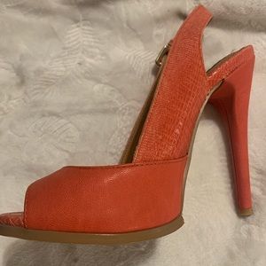 Orange 5” sling back heel